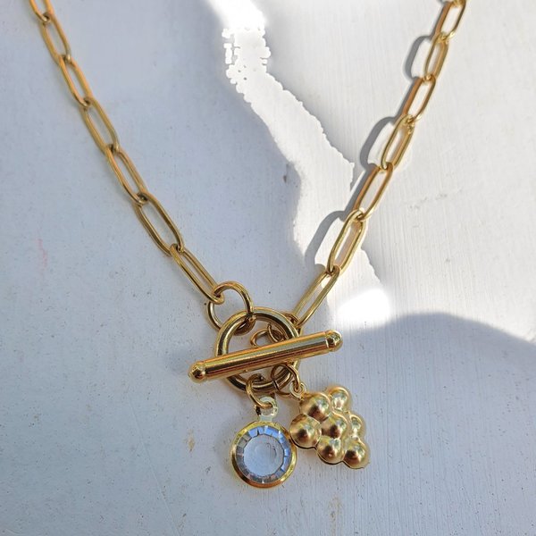 Halskette "Riesling " gold & silber