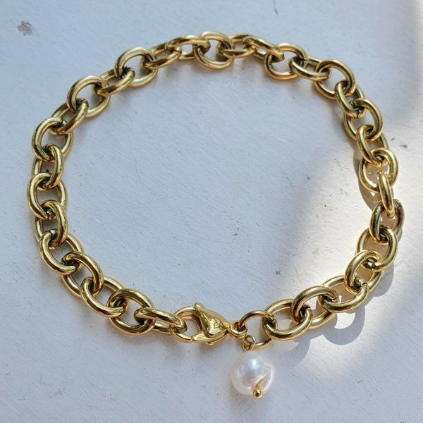 Armkette "Perle" gold & silber