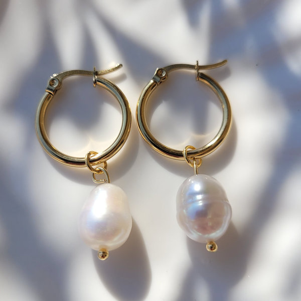 Mel´s Ohrring "Perle" gold & silber